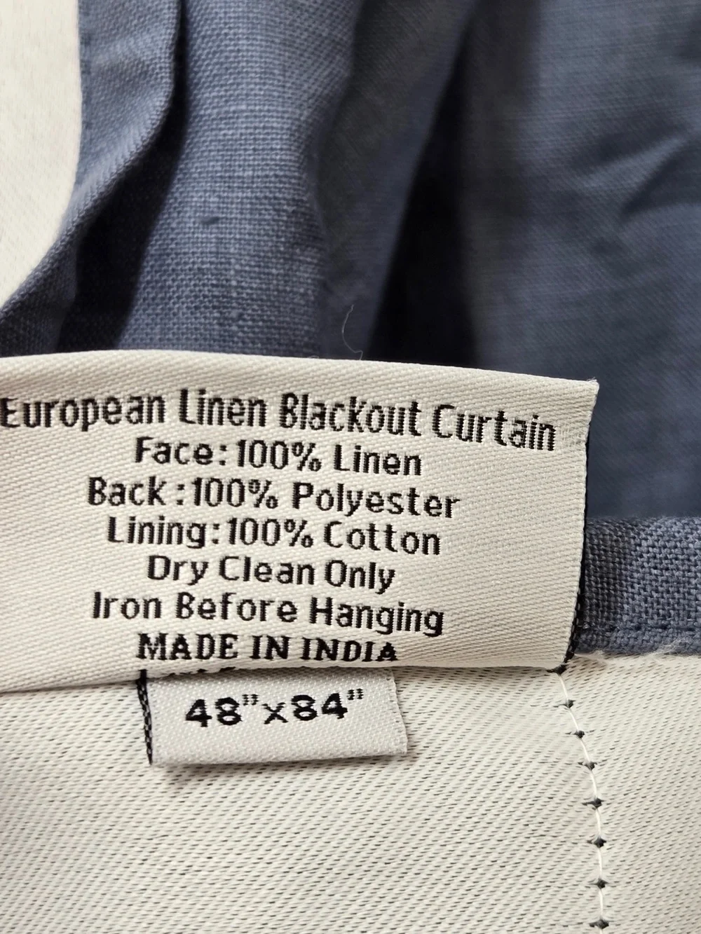 NWT QUINCE Set Of 2 48x84 European Linen True Blackout Curtains Chambray 9080
